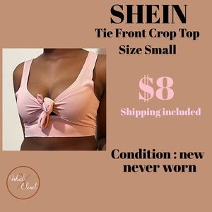 Shein tie front crop top